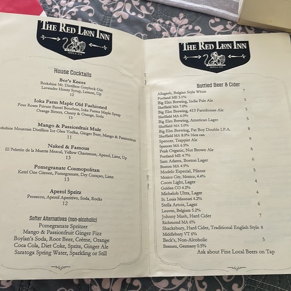 Dusting powder, cocktail menu, and paper bag.   Very cool… - Picture 6 of 8